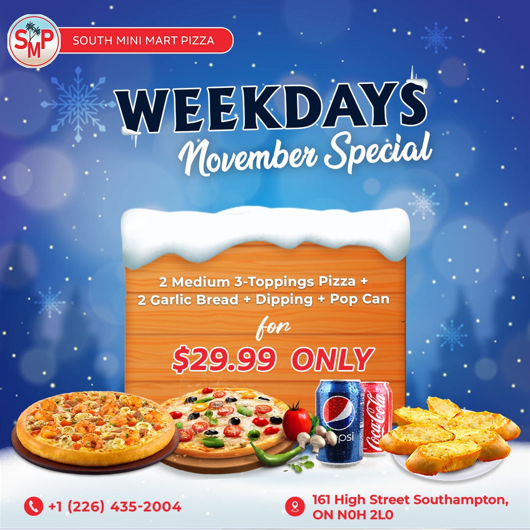 Exclusive November Special Weekdays Deal at South Mini Mart & Pizza